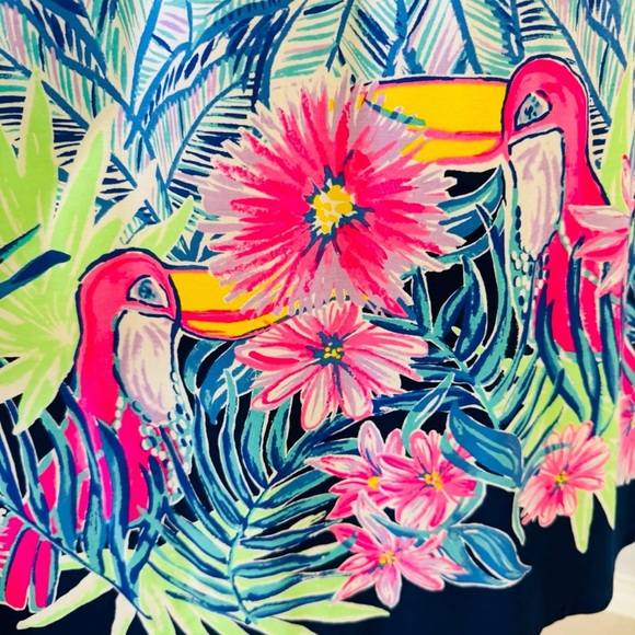 Lilly Pulitzer Parigi Dress Bennett Blue Lets Mango Size XL - Picture 7 of 10